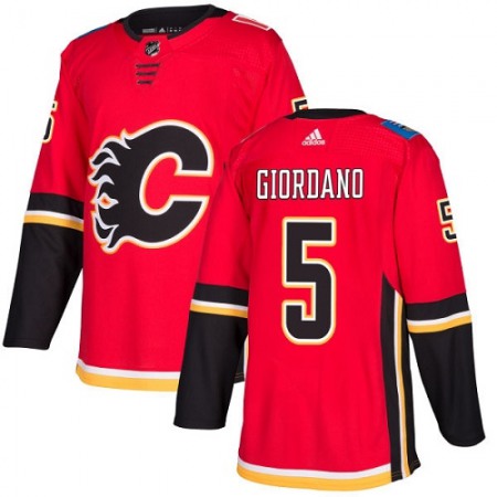 Men's Calgary Flames #5 Mark Giordano Red Stitched NHL Jersey