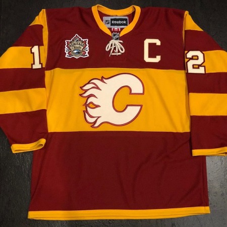 Men's Calgary Flames #12 Jarome Iginla Stitched Jersey