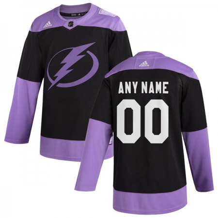 Men's Tampa Bay Lightning Black Hockey Fights Cancer Custom Practice NHL Stitched Jersey
