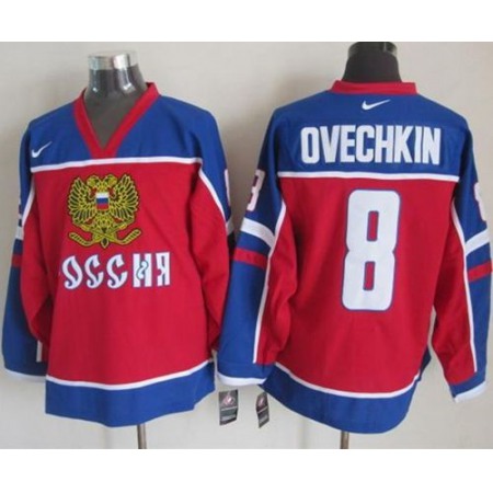 Capitals #8 Alex Ovechkin Red/Blue Stitched NHL Jersey