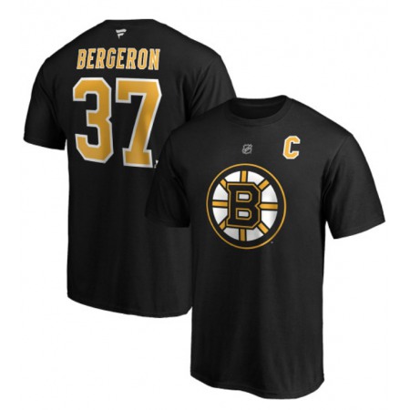 Men's Boston Bruins #37 Patrice Bergeron Black T-Shirt