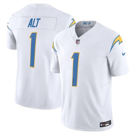 Men's Los Angeles Chargers Joe Alt White 2024 NFL Draft First Round Pick Player F.U.S.E. Vapor Untouchable Limited Stitched Football Jersey