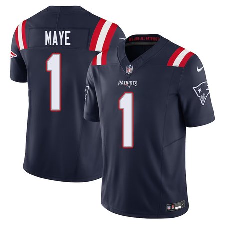 Men's New England Patriots Drake Maye Navy 2024 NFL Draft First Round Pick Player F.U.S.E. Vapor Untouchable Limited Stitched Football Jersey